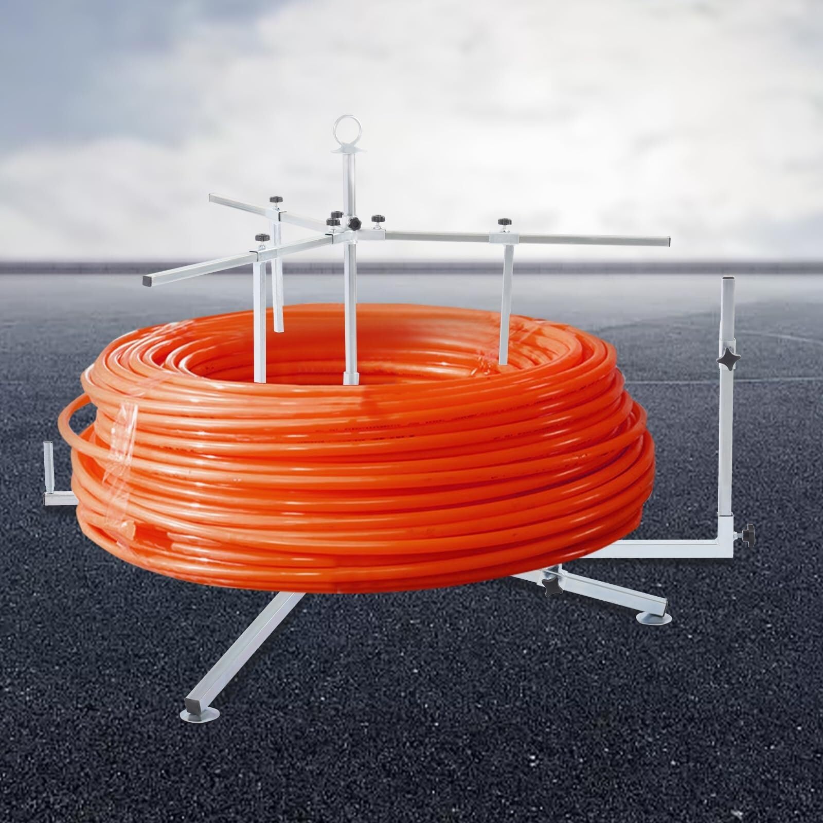 Distributore di bobine per tubi resistenti, sbobinatore regolabile per riscaldamento a pavimento, tubi dell'acqua, cavi, bobine, design con cuscinetto ad alto carico
