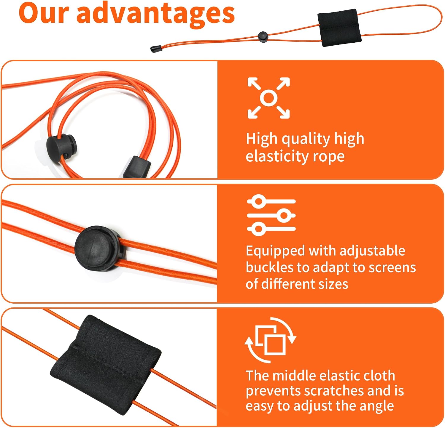 2PCS Fishing Graph Cover Straps, Adjustable Fish Finder Cover Strap Secure Fish Finder Cover During Travel to Protect from Damage, Fit up to 18 in Screens