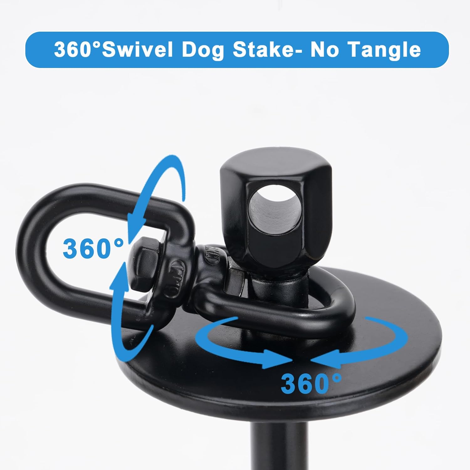 iklekione Dog Tie Out and Stake,360° Swivel Dog Stake-No Tangle,Outdoor Anti-Rust Dog Run,for Large Dogs up to 220 lbs