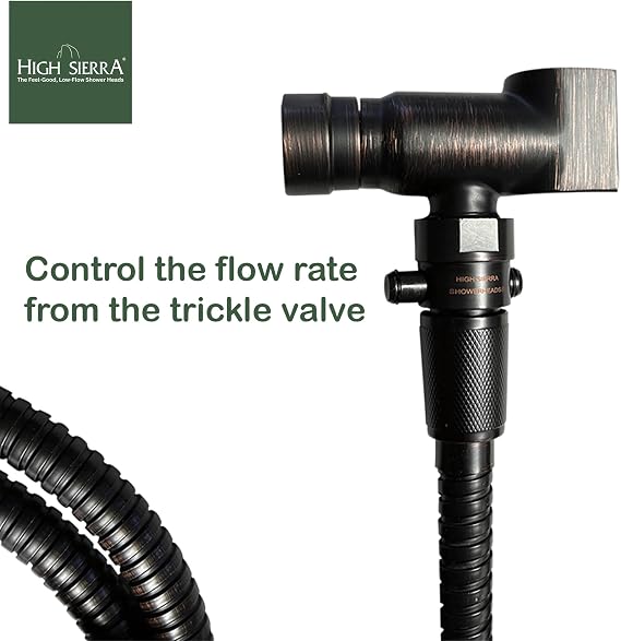 High Sierra - All Lead-Free Brass Trickle Valve For Shower Heads. For Pause & Pressure Control. Easy To Push Button Reduces The Flow of Water or Shuts It Off to Just a Trickle - Brushed Gold