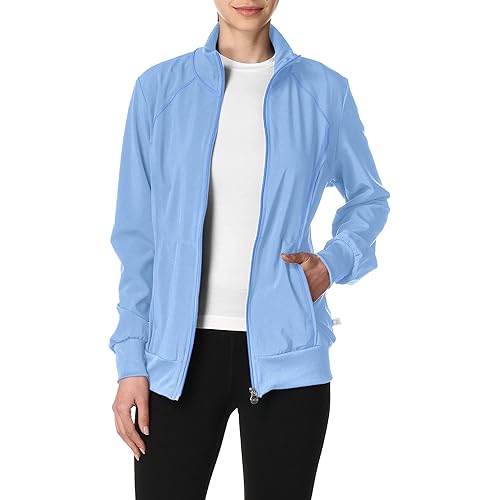 Cherokee Infinity Zip Front Scrub Jackets for Women, 4-Way Stretch Fabric 2391A