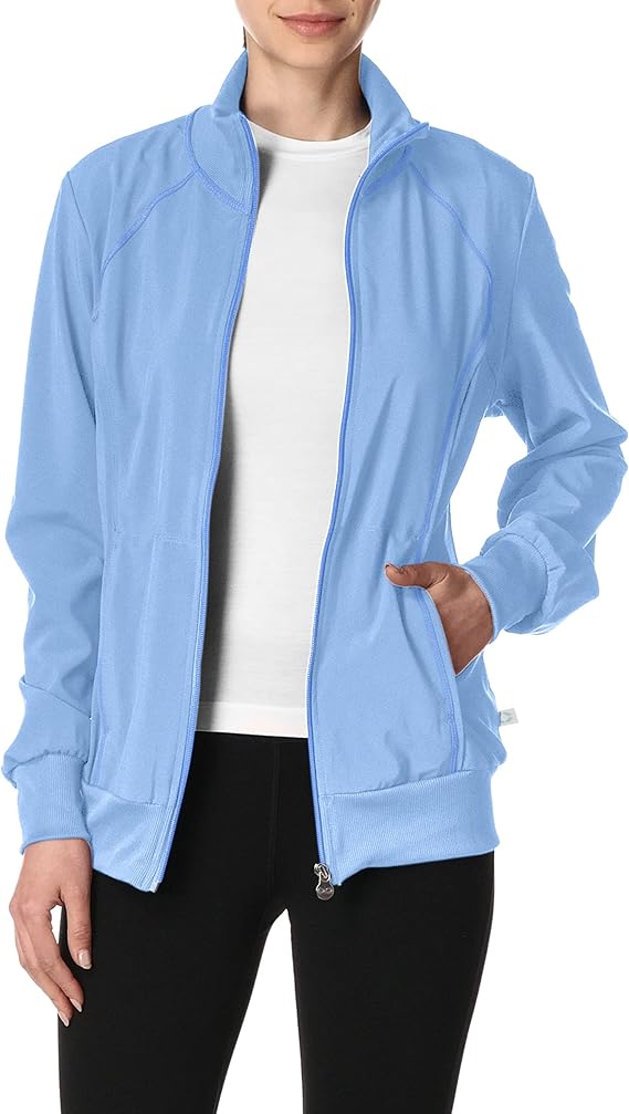 Cherokee Infinity Zip Front Scrub Jackets for Women, 4-Way Stretch Fabric 2391A