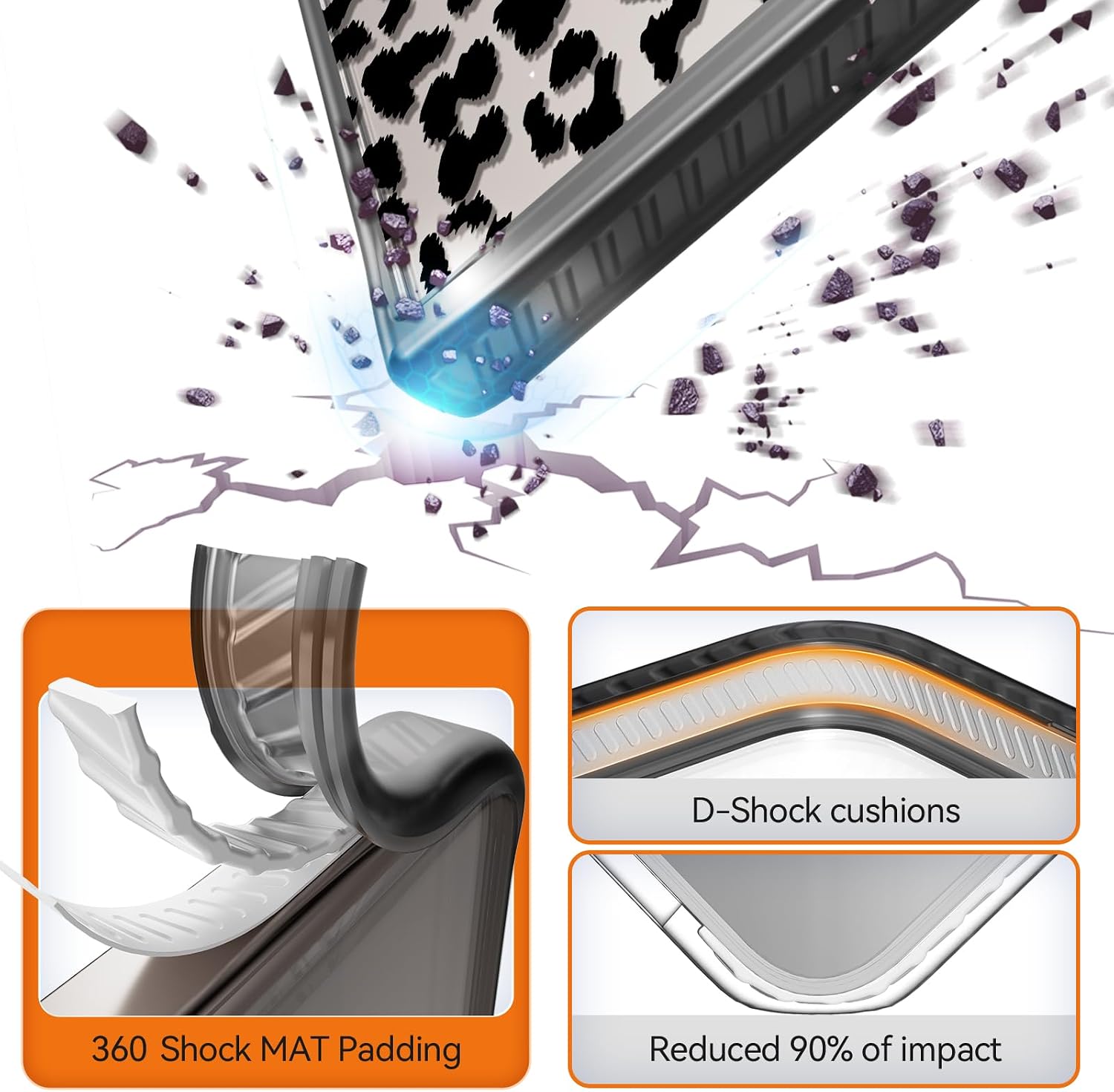 Rosarnnah for Samsung Galaxy S24 Ultra Case, Cute Black Leopard Print Design | Slim Fit Shockproof Cover | 6.6ft Drop Protection Easy-Grip Fashion Case for Women Girls | 6.8 inch