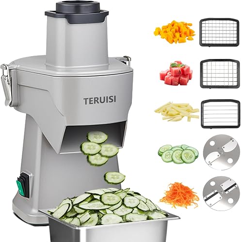 4-In-1 Electric Vegetable Chopper, 200W Vegetable Slicer Food Processor, Veggie Food Cutter With Slicing Shredding Dicing And Striping Function For Commercial Home Use,110V