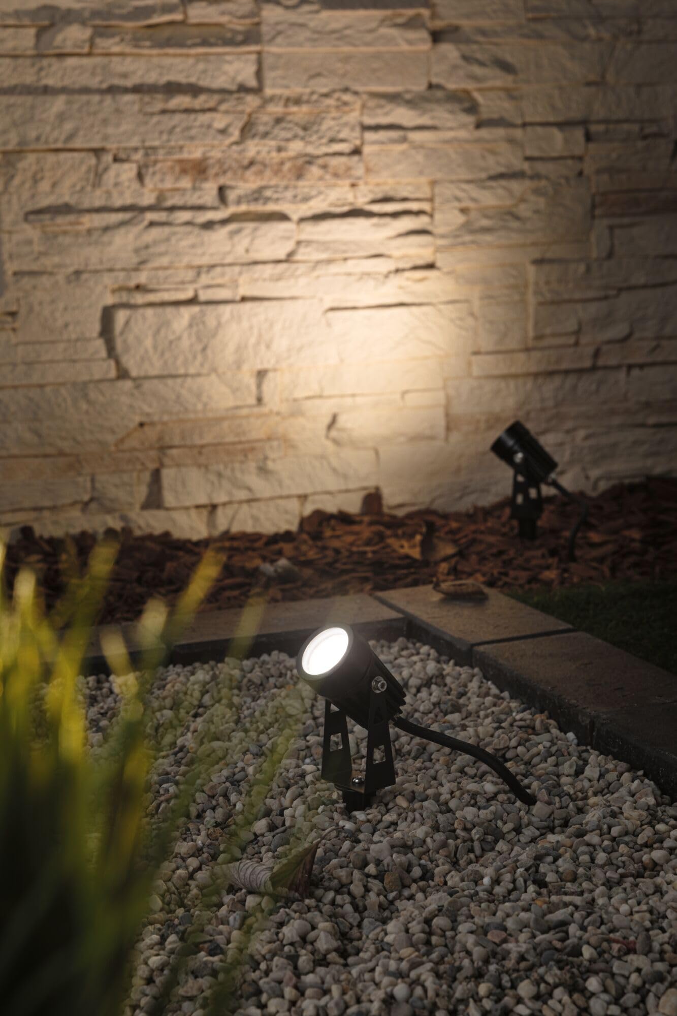 Paulmann 94373 Plug & Shine Projecteur de jardin LED blanc chaud Set de base IP65 3000K 3x3,5W 21VA Noir