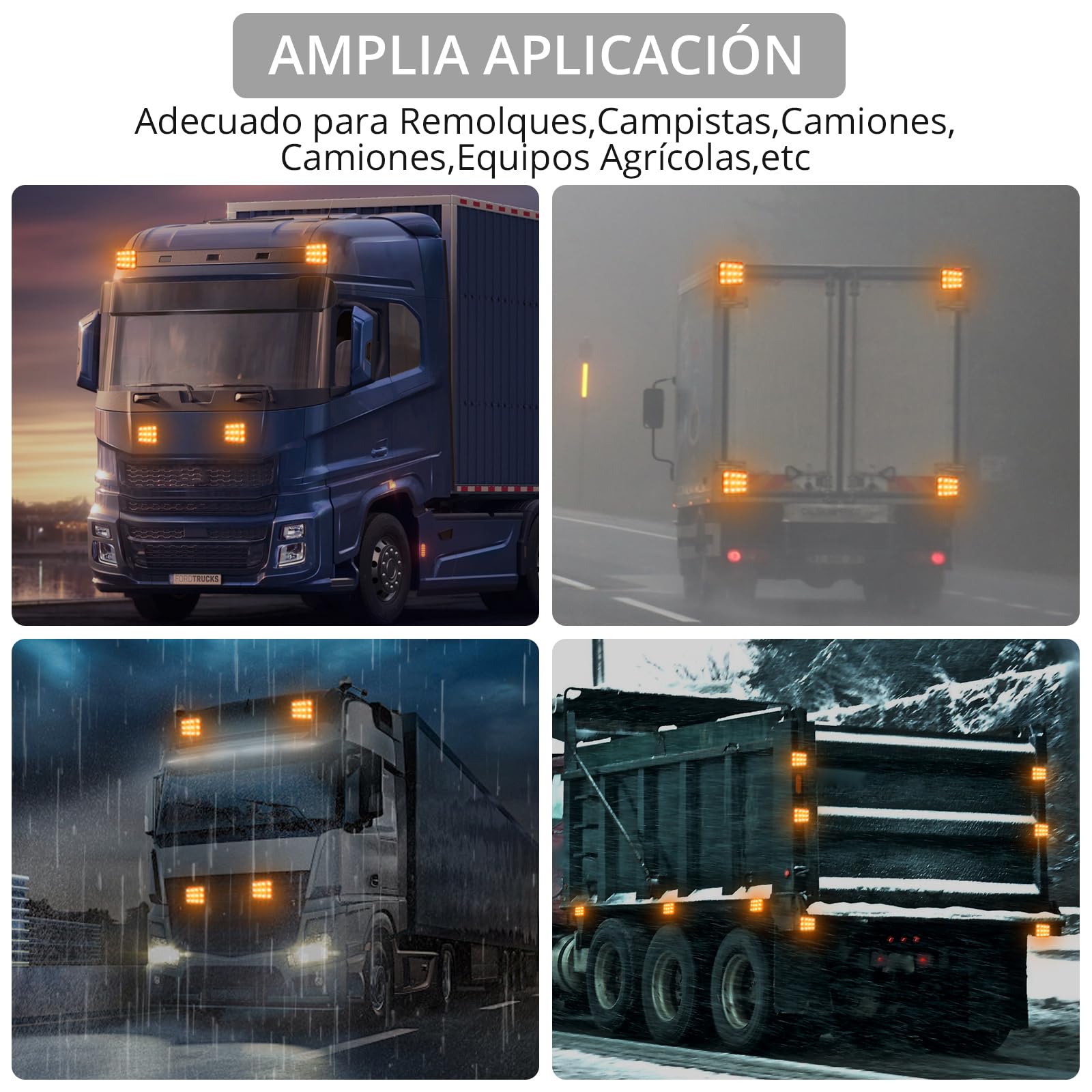 Justech 2PCS Luces Estroboscópicas Coche Magnético,12V/24V Luces de Emergencia Recargables con Cable de Carga,Impermeable IP65,18 Modos de Flash para Señalar un Vehículo Averiado