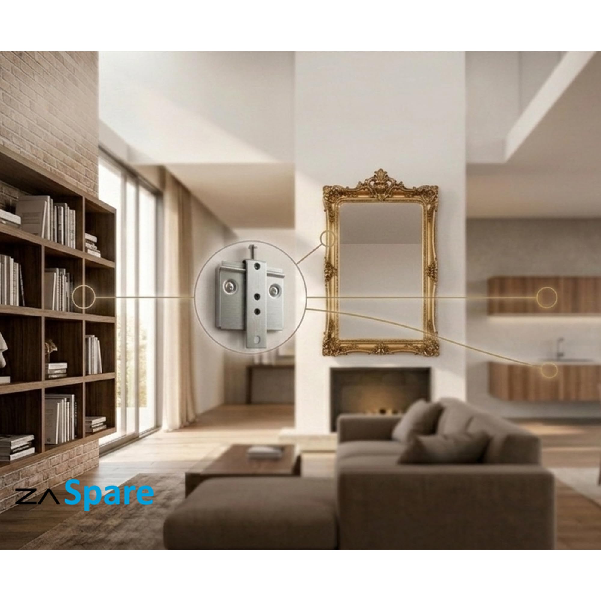 Attaccaglie per Pensili Attaccaglie per Pensili Testiera Letto Ganci Specchiera Pesante Gancio Quadro Ferramenta Appendere Mobili Include un mini livello (PACK 6)