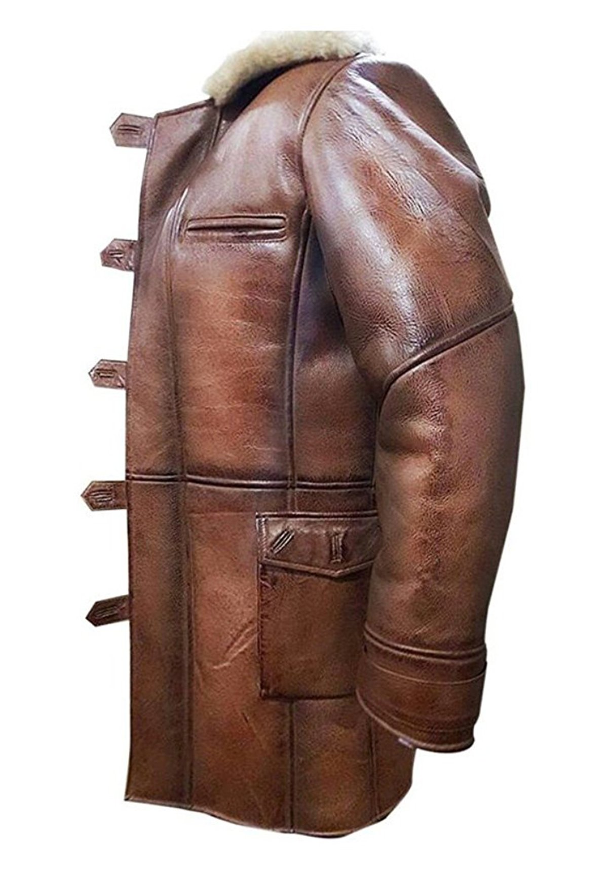 Mens Guardians Distressed Red Maroon Leather Jacket - Men Quill Guardians Lord Holiday Special Leather Jacket