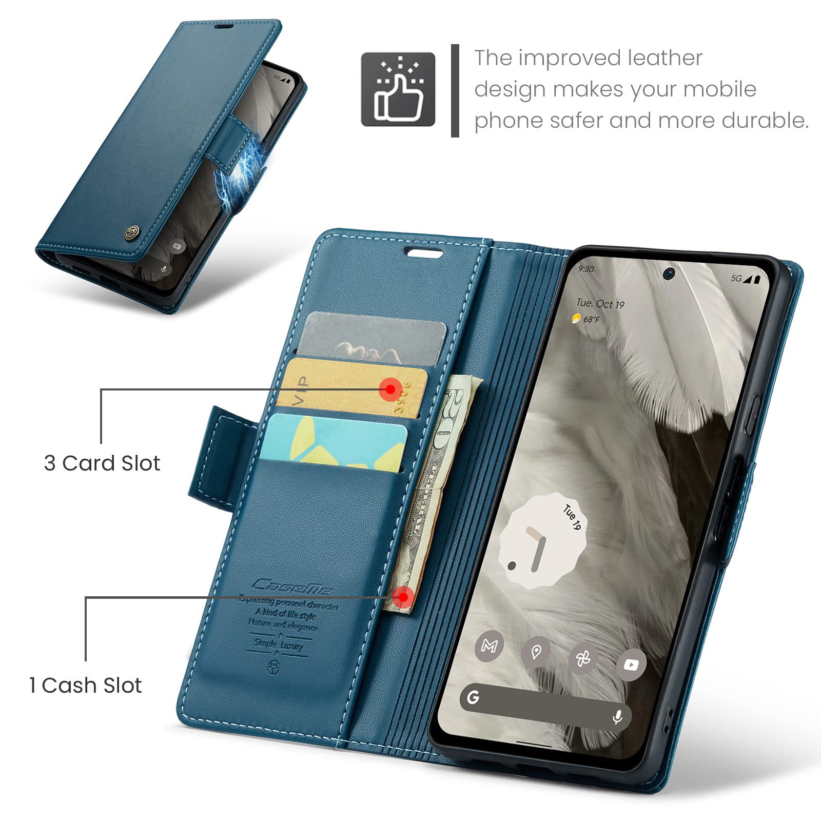 Acquista Custodia a portafoglio in pelle opaca con spazzola antifurto per iPhone Samsung Xiaomi Huawei Moto OPPO VIVO Nokia Google PU Custodia a vibrazione magnetica con cinturino a mano in Italia a