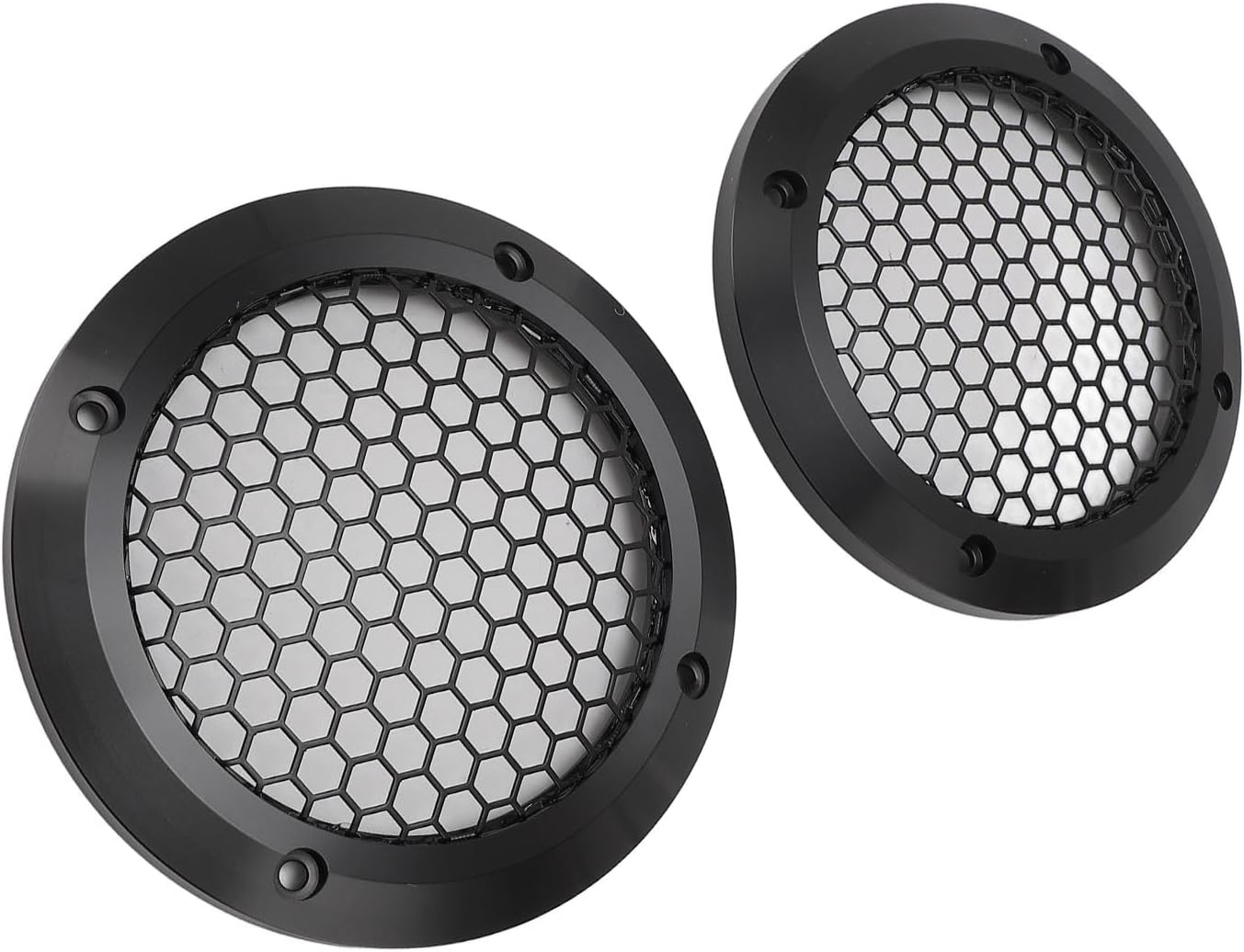 2Pcs Speaker Covers Black Round Speaker Grill Mesh Protector, Car Speaker Grill Guard with 8 Screws, OD 125mm Sturdy Iron Aluminum Construction for Home Theater Marine Automotive A