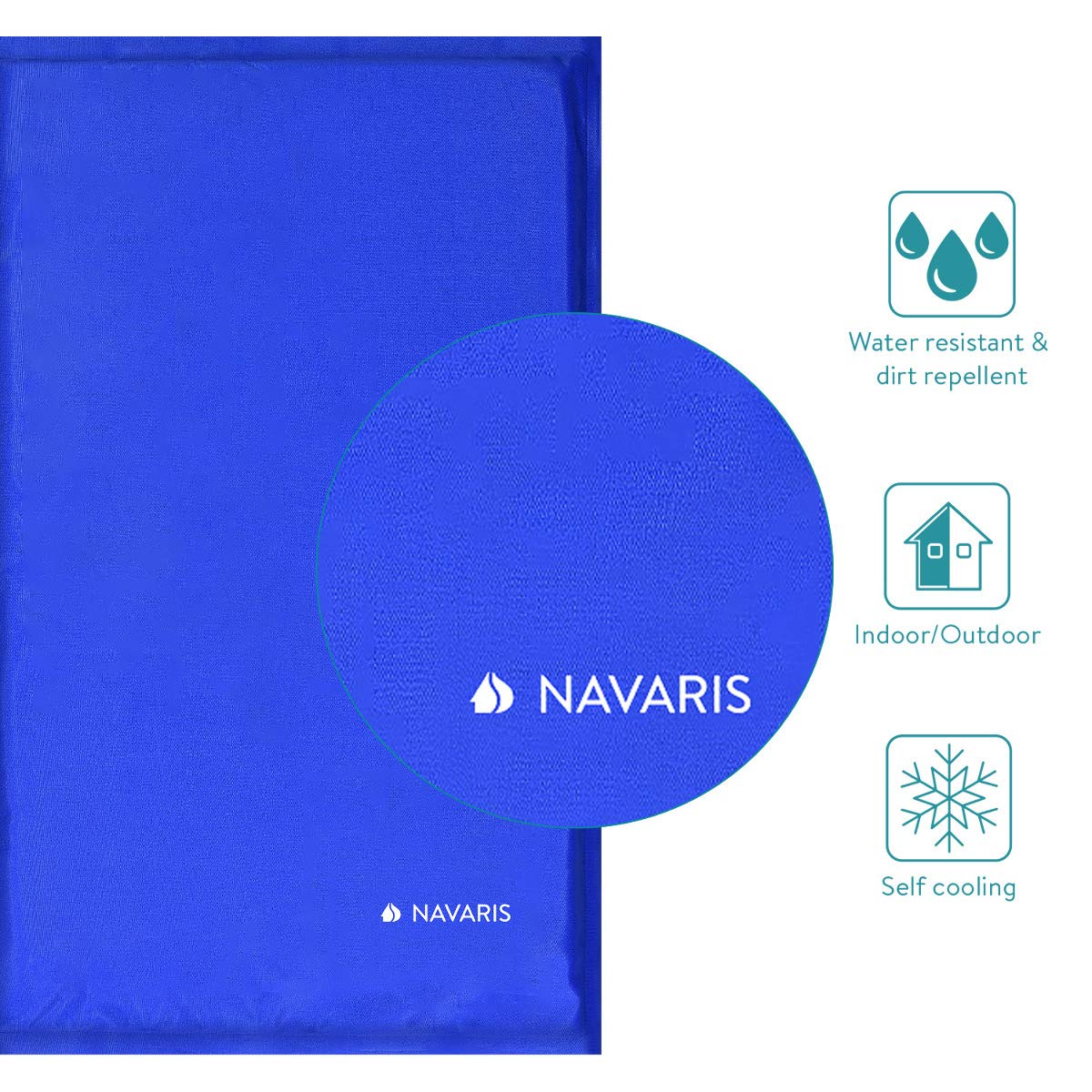 Navaris Tappeto rinfrescante per Cani Gatti - Tappetino refrigerante per Animali per la Regolazione della Temperatura corporea - 40X50cm Blu Scuro