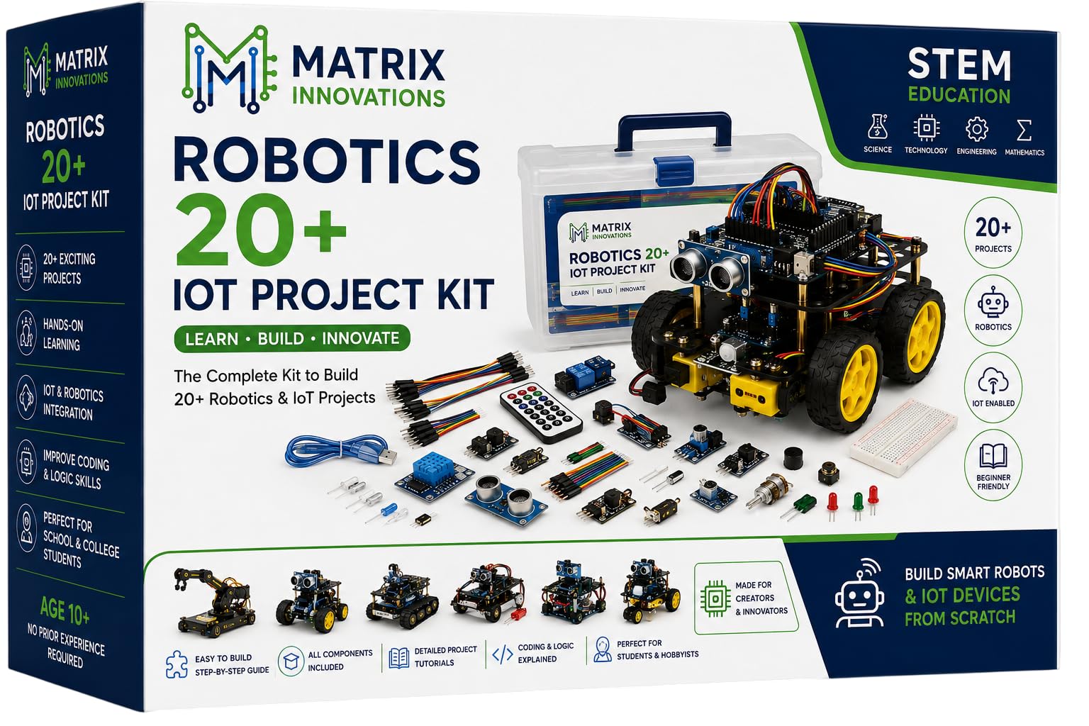 AIBOTICS Durable Robotics 20+ IOT Project Kit, Metal and Plastic | Ideal for Professional use and DIY Projects-image-32