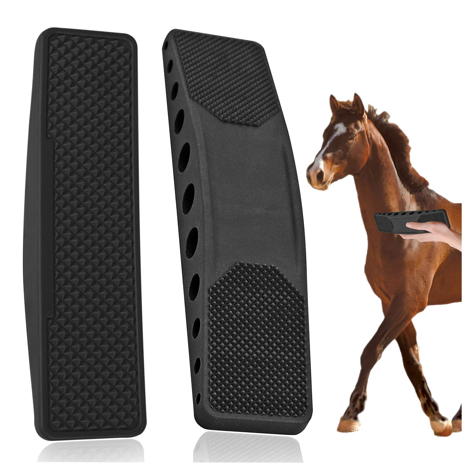 2 Pcs Peine De Masaje De Caballo,6 En 1 Peine Masajeador Para Caballos,Cepillos Para El Cuidado Del Caballo,Cepillo De Raíz De Caballo,Eliminar El Pelo Seco y Suelto De Los Perros De Caballo