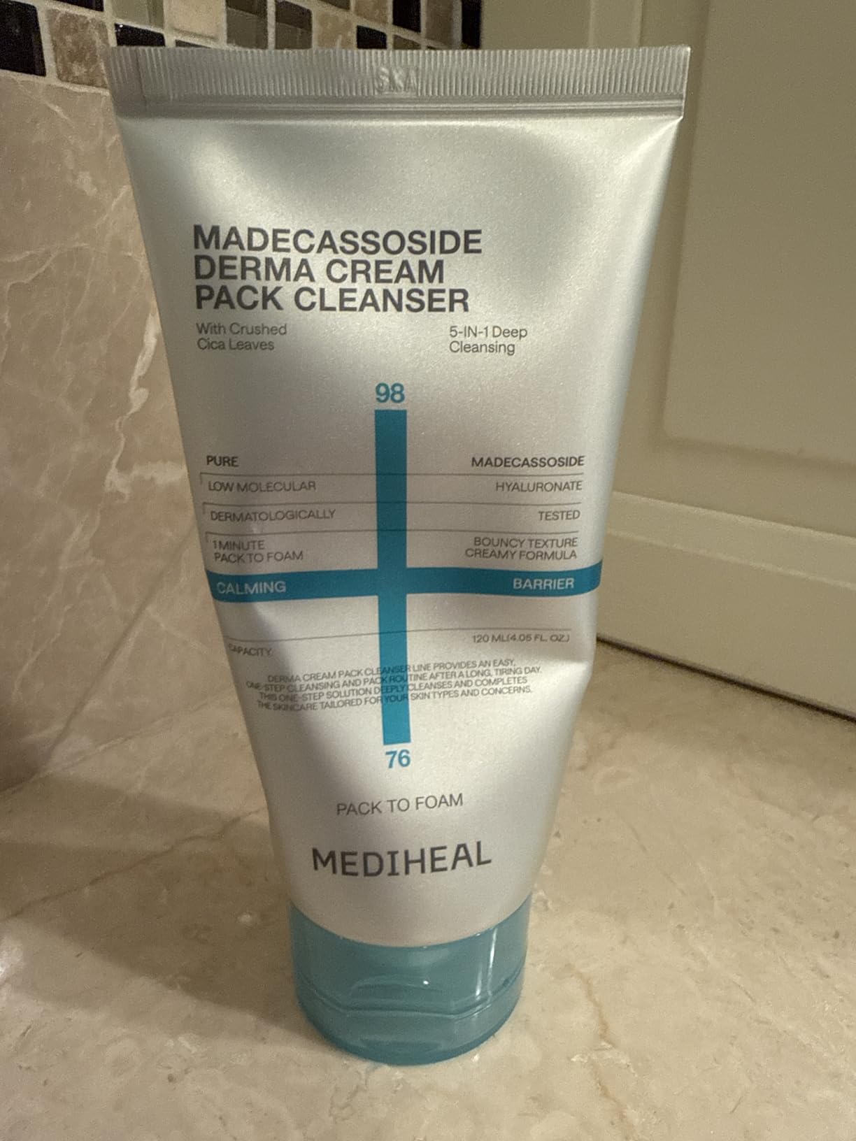 Mediheal Derma Cream Pack Cleanser [Rose PDRN] - 1 Minute Mask to Foam Cleanser - Deep Cleansing Effect - Deep Pore Purifying & Smooth Texture Care - Hydrating & Non-Irritating Formula (4.06 fl. oz.)