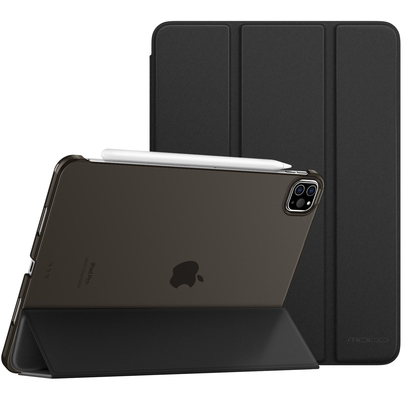 MoKo for iPad Pro 11 Inch Case (4th/3rd Generation,2022/2021),Slim Trifold Hard PC Back Shell Protective Smart Cover Case for iPad Pro 11 Inch 4th Genation with Auto Wake/Sleep, Black