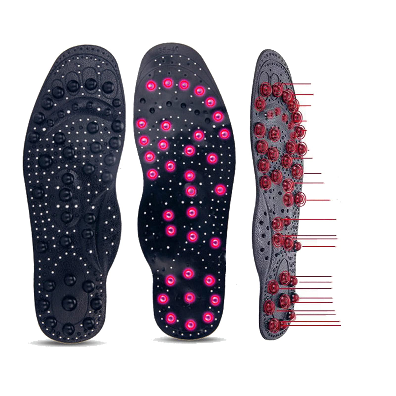 2 pcs Plantar Fasciitis Insoles metatarsalgia Foot Arch Support Inserts, Acupressure Insoles 68 Massage Magnetic Therapy for Men Woman (L41-45)