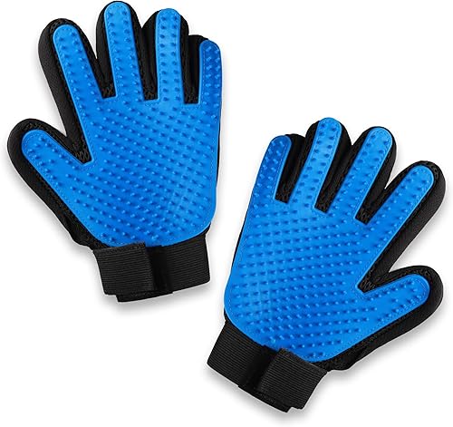 Pets First Guantes de aseo para perros, la mejor herramienta profesional para desenfundar, cepillar, limpiar guantes para perros y gatos pequeños,