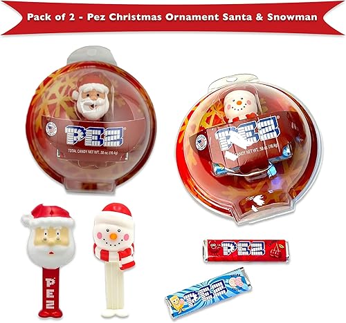 Miniatura 2 de Paquete de 2 adornos de Pez de Santa Pez y muñeco de nieve, dispensador de dulces de Pez de Navidad, dispensadores de Pez Santa, dispensadores de