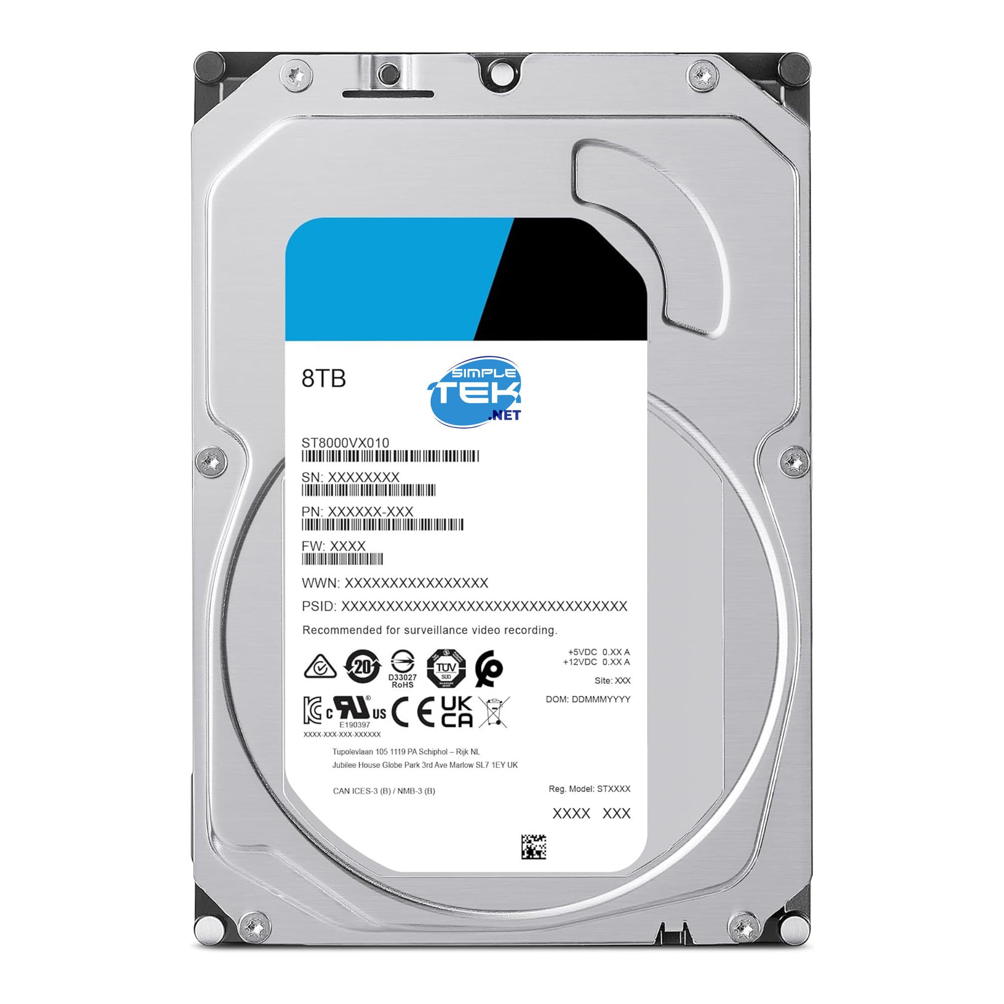 Disco duro 8 TB con 256 MB caché ideal para procesar grabaciones de vídeo de vigilancia AI DVR 7