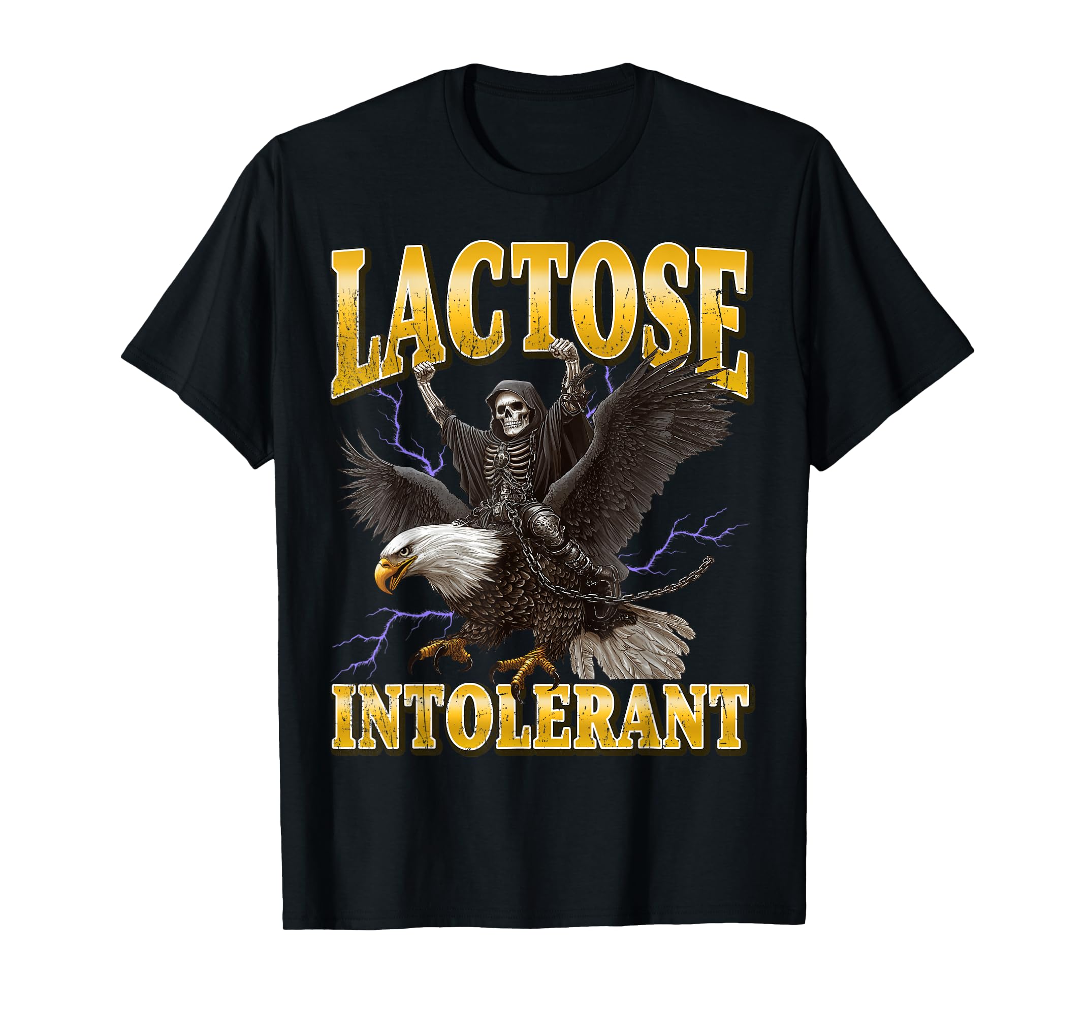 Lactose Intolerant Funny Hard Skeleton Meme T-Shirt