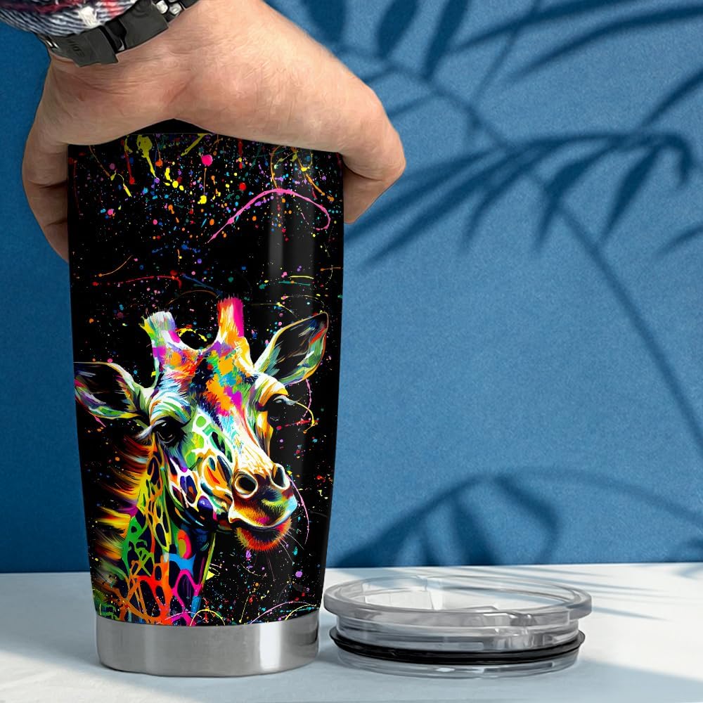SANDJEST Giraffe Tumbler 20oz Giraffe Gifts for Women Girls Teen Stainless Steel Insulated Tumblers Coffee Travel Mug Cup Gift for Birthday Christmas - Image 5
