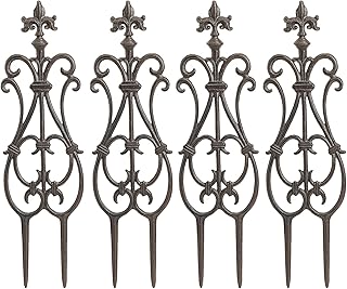 Sungmor Decorative Cast Iron Flower Bed Fence, 28