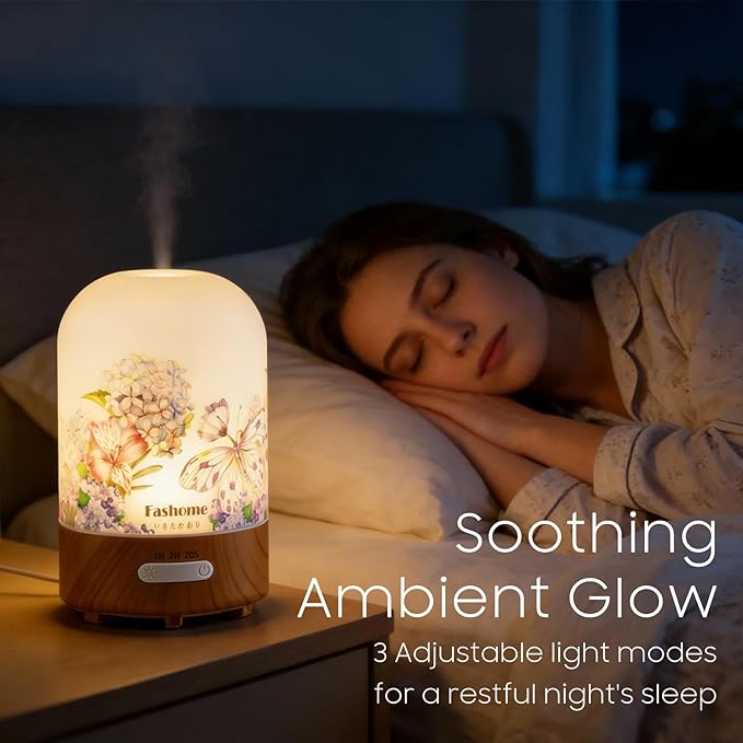 Difusor de Aceites Esenciales Fashome, Humidificador de Nebulización Fría, Luz Cambiante miniatura 5