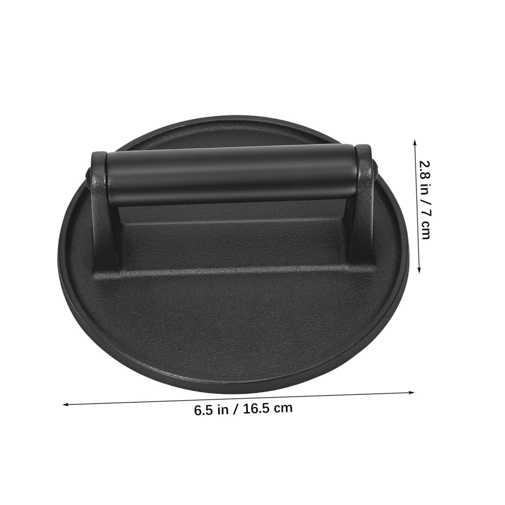 FUNOMOCYA Cast Iron Burger Press Heavy Duty Meat Smasher with Heat Resistant Handle for Griddle Round Burger Weight for Even Cooking for Pressing Meat Dough and More