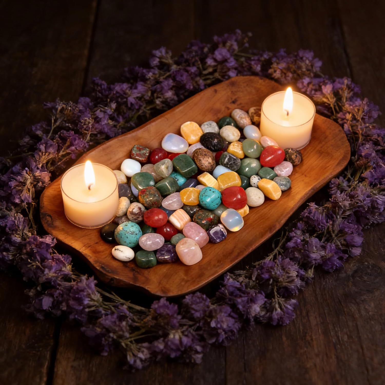 3.5lb Warm Color Mixed Large Tumbled Crystal Stones Bulk, 1″-1.3″, Approx 110 Pcs - Natural Polished Healing Crystals for Meditation, Decoration, Collecting, Cabbing, Wire Wrapping, Wicca & Reiki - Image 8