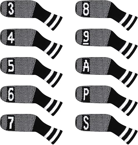 Miniatura 7 de Scott Edward 10 fundas para cabezas de palos de golf para hierros, básicamente, con forma de calcetines, lavables, duraderos, protectores de cabeza