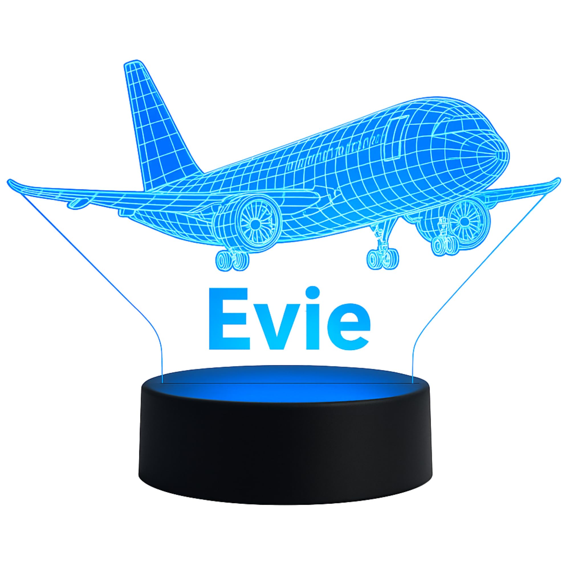 Personalised Aeroplane Night Light for Boys – Custom Name 3D LED Plane Lamp with Remote, 16 Colour Kids Bedroom Light, Birthday Gifts for Boys Age 5-12, Plane Gift for Pilots & Aviation Fans — image 1