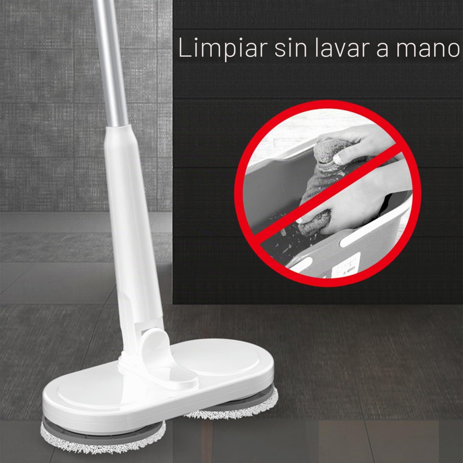 Trapeador Eléctrico Inalámbrico para Limpieza de Pisos, Limpiador de Pisos Profesional de Mano Trapeadores de Doble Autopropulsados ​​​​eficientes y Recargables para