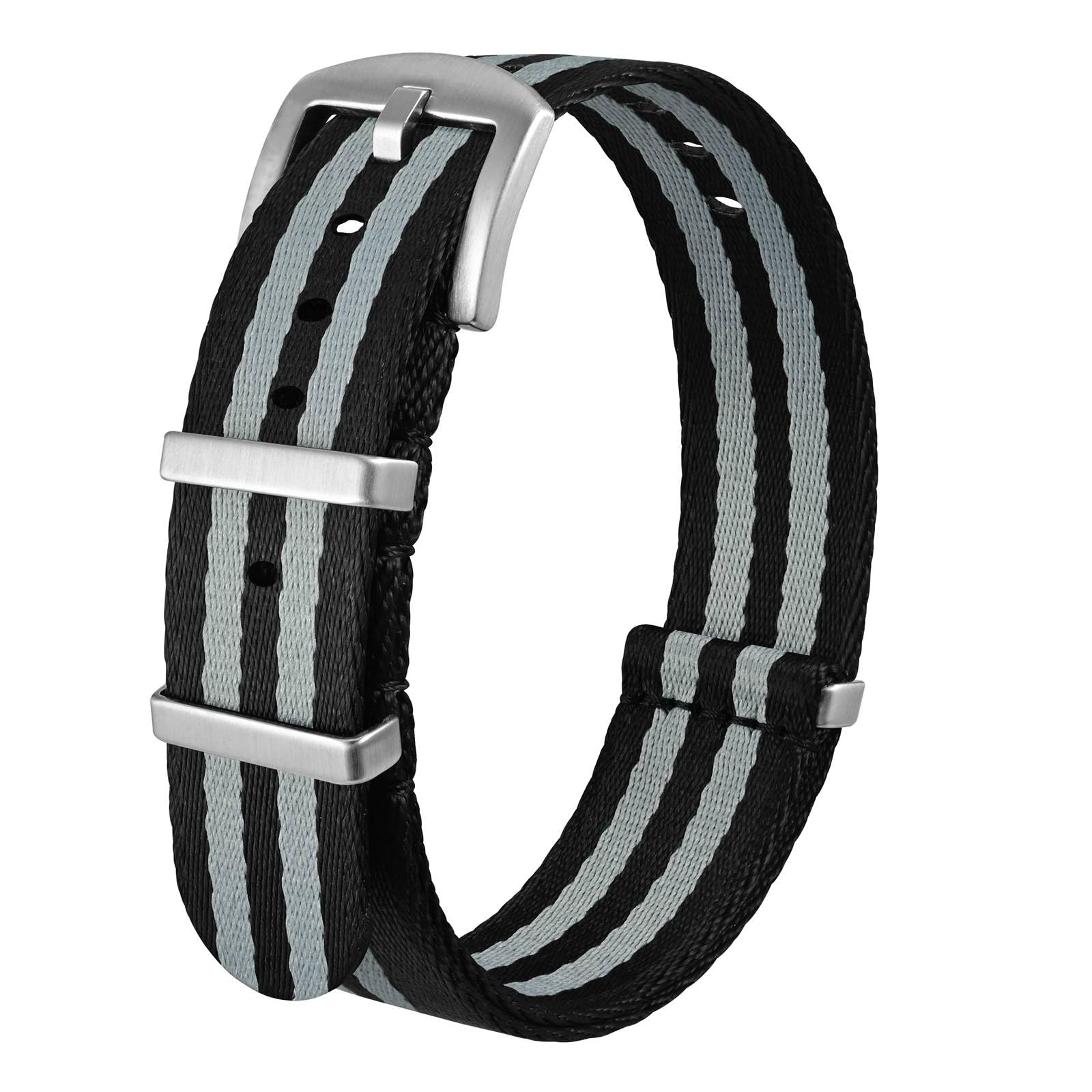 Anbeer Cinturini per orologi in nylon per uomo e donna, cinturino di ricambio militare monoblocco con fibbia in acciaio inossidabile da 18mm,20mm,22mm