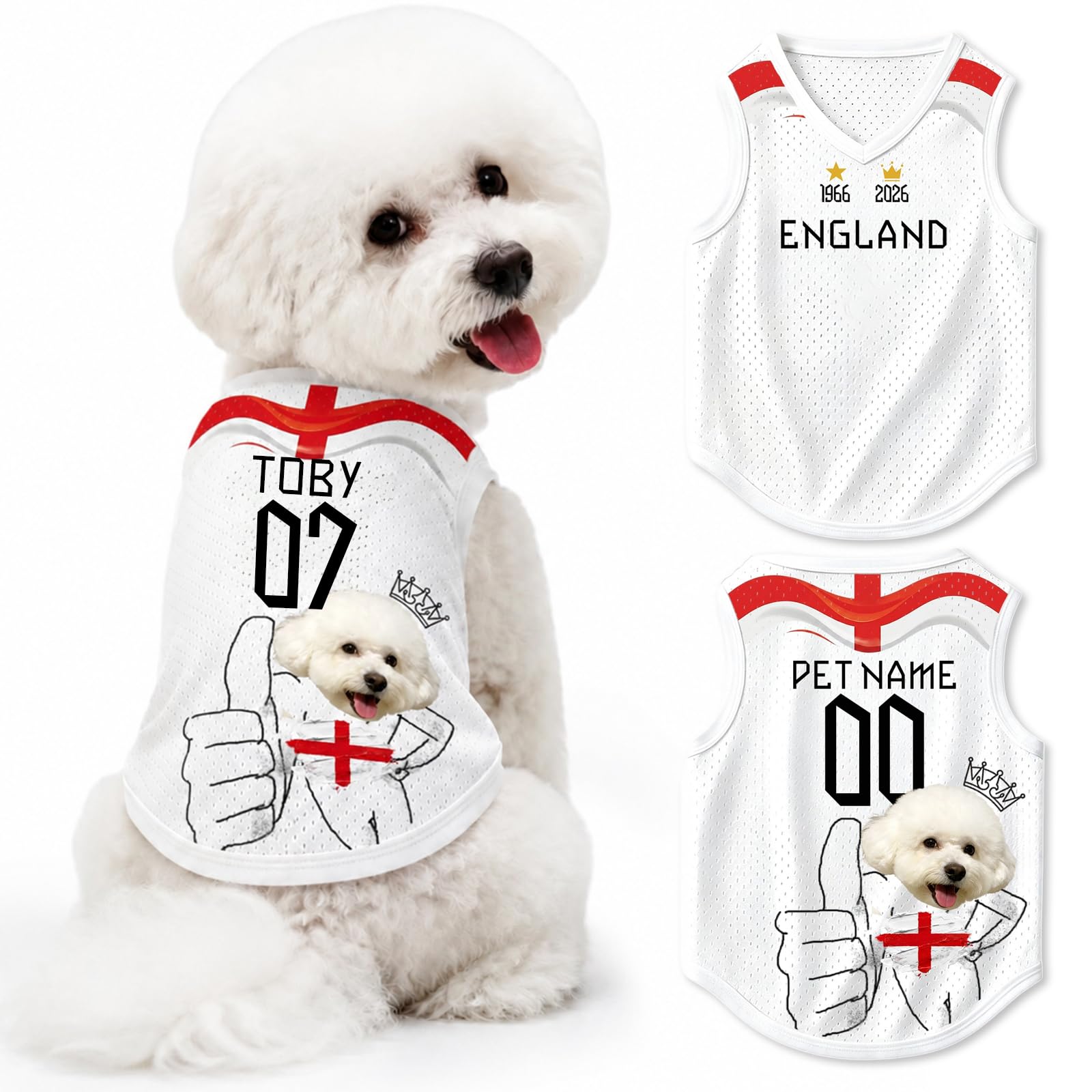 Personalised Dog Jersey 2026, Custom Pet Shirt with Flag Name Number