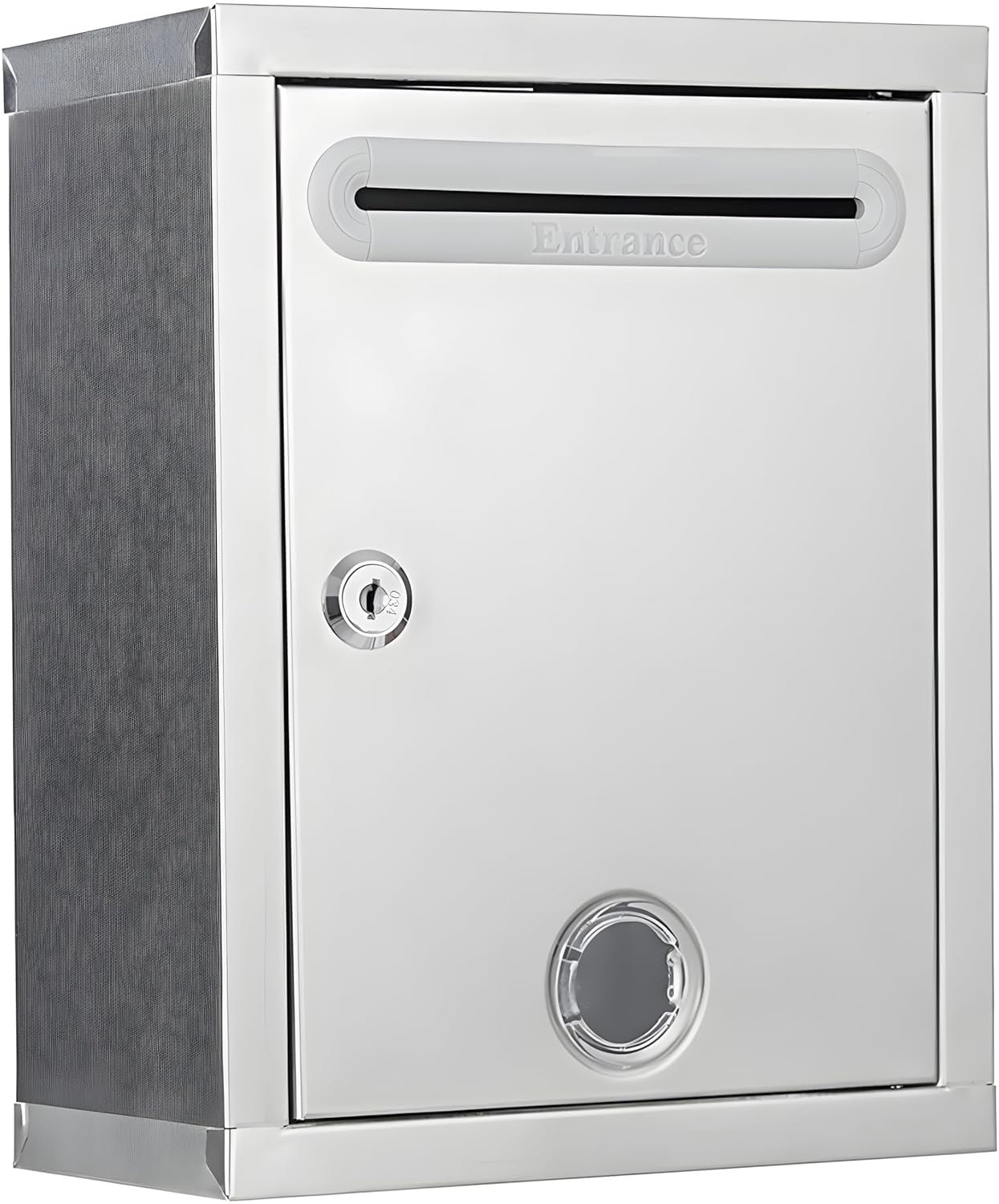 Bilivina Stainless Steel Letterbox Suggestion Box Hanging Wall Ballot Box with Lock Letter Box Silver Color-image-36