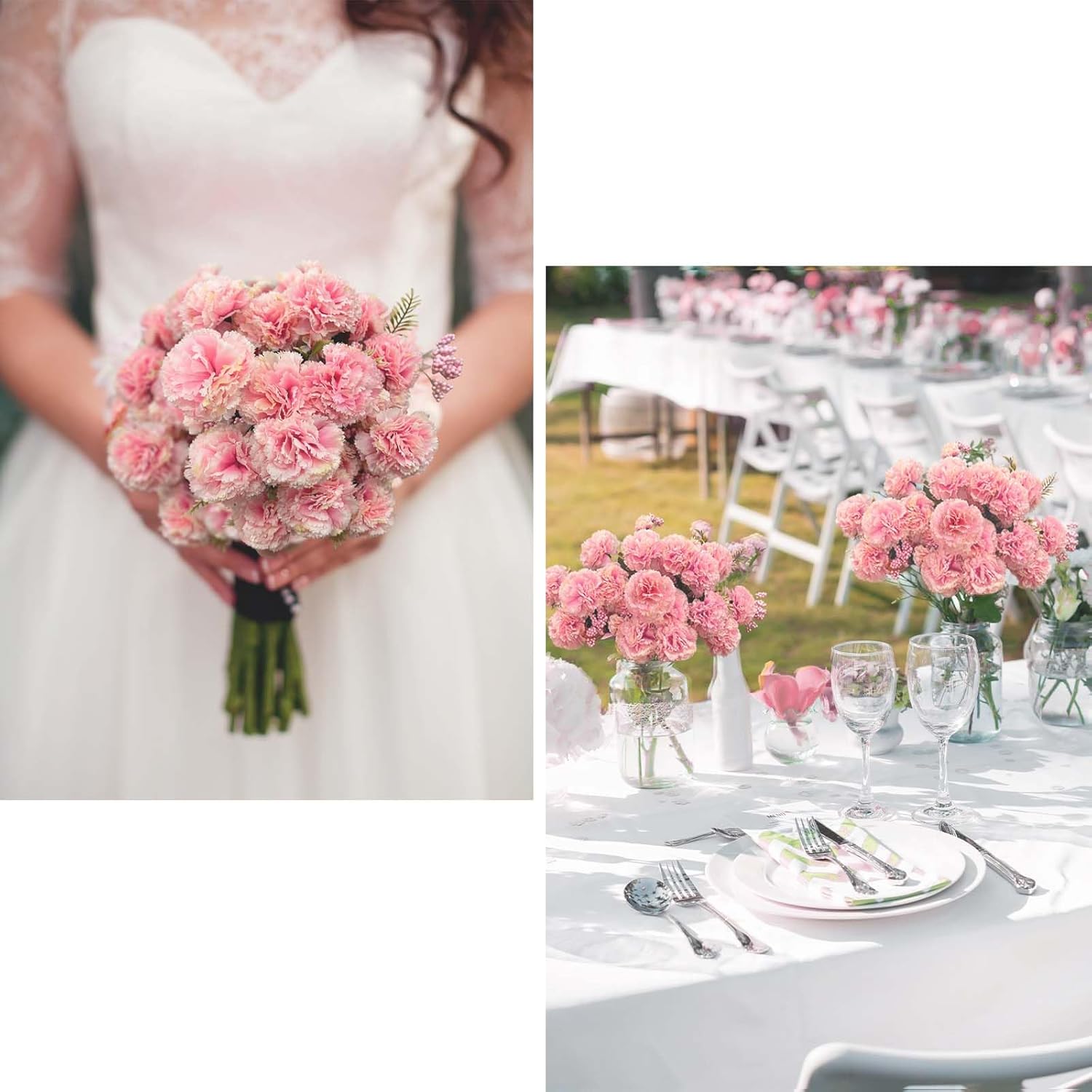 SNAIL GARDEN 16 Large Blooms Artificial Carnations Bulk with 24 Mini Blooms,Silk Pink Carnations Artificial Flowers with 2 Sizes Blooms & Leaves for Mothers Day Wedding Home Decor - Image 4