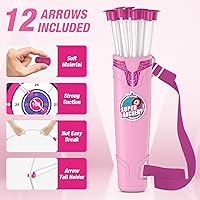 Vista 4 de Arco y flecha para niños, juego de tiro con arco con luz LED con 12 flechas de ventosa, 1 objetivo de pie, 3 objetivos de puntuación y 1 carcaj