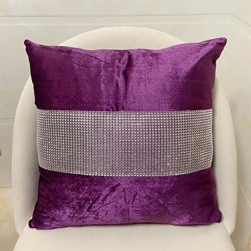 Miniatura 2 de Paquete de 2 fundas de almohada de lentejuelas moradas con diamantes de imitación de lentejuelas, fundas de almohada de Navidad, decoración de