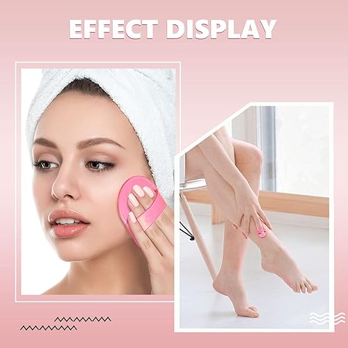 Miniatura 4 de 32 almohadillas de depilación para eliminar el vello facial, 2 tamaños y 30 piezas de papel de lija fino para mujeres y niñas, depiladores de pelo
