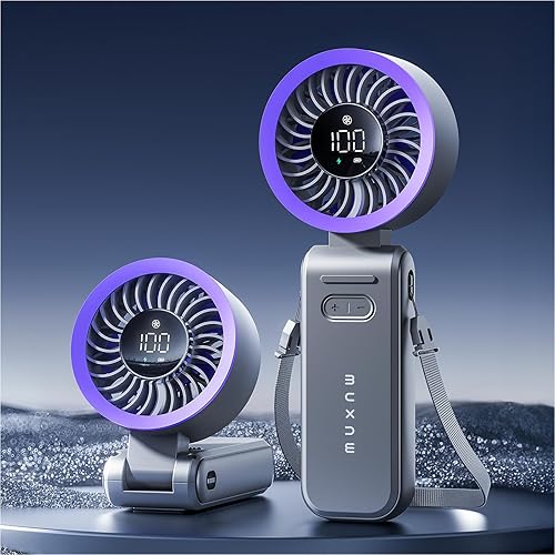 Ventilador de mano portátil 3 en 1 mini ventilador personal 3600mAh recargable plegable Turbo USB - Enfriamiento viaje playa verano para mujeres disponible en Yaxa Colombia