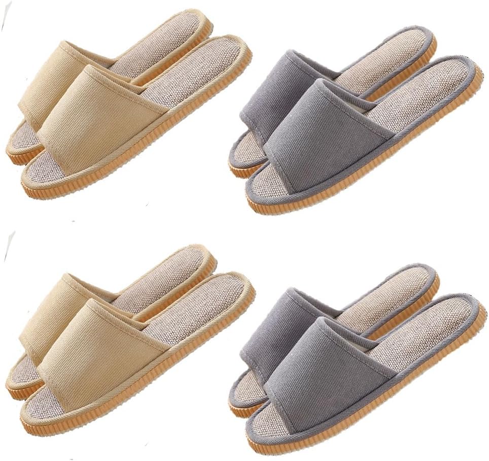 4 Pairs Guest Disposable Slippers Spa Slippers Hotel Slippers, Disposable Slippers for Women Men House Slippers Bulk Washable Indoor Slippers Bride Slippers Bathroom Bedroom slipper