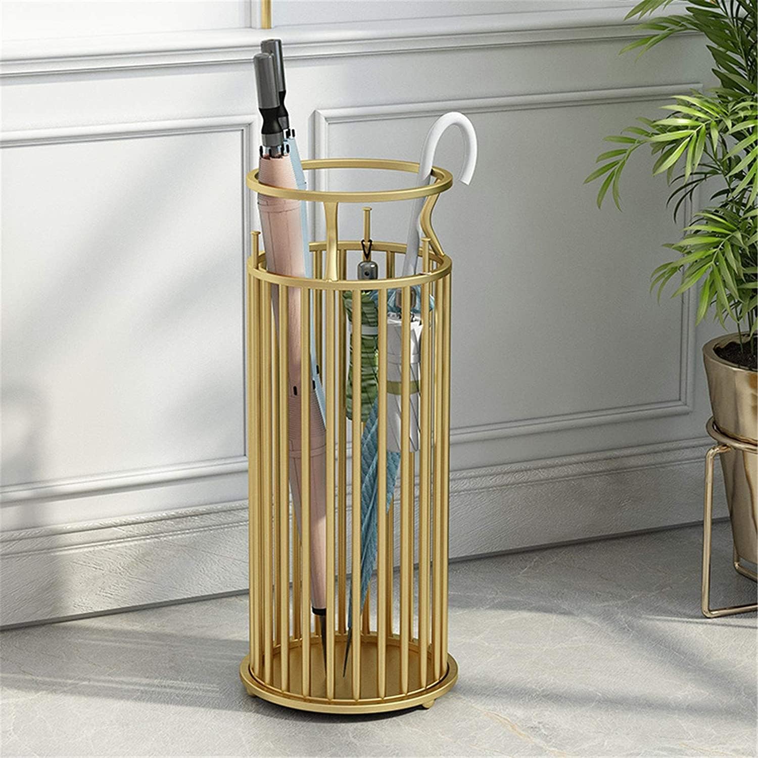 Umbrellas Stand Nordic Iron Umbrella Stand Umbrella Rack Holder Home Umbrella Storage Rack Umbrella Tube for Foyer Entrance Home Office Umbrella Holder, 22*58cm, Gold