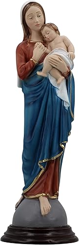 Miniatura 5 de La Virgen María y el Niño Jesús Sobre el Mundo Hecho a Mano por The Faith Gift Shop Collection (9")