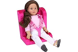 Sophia’s 18" Hot Pink Velour Booster Car Seat with Adjustable Harness