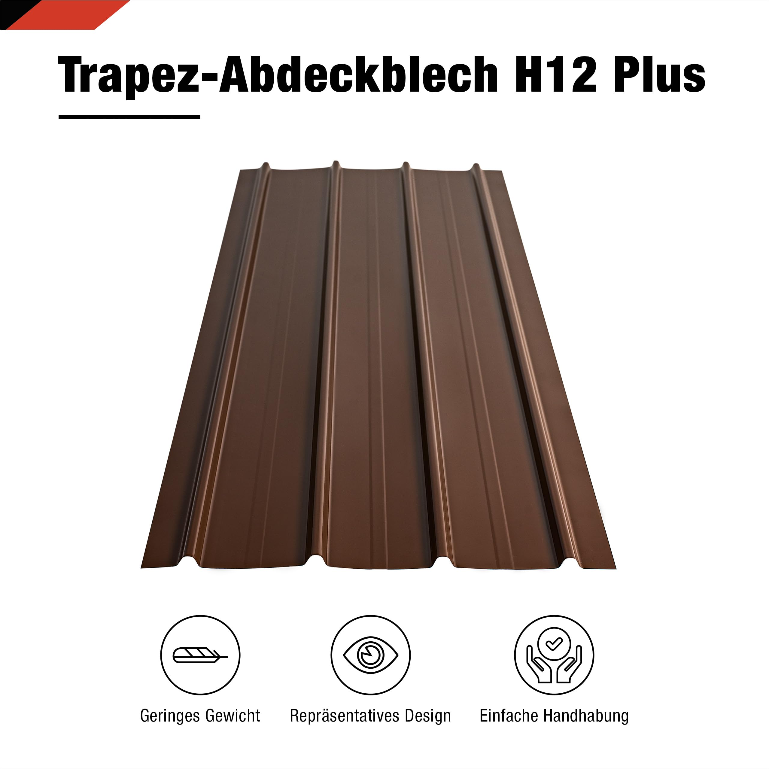SMART Trapez-Abdeckblech Profilblech 0,3 mm 125 x 45 cm 6,75 m² Braun