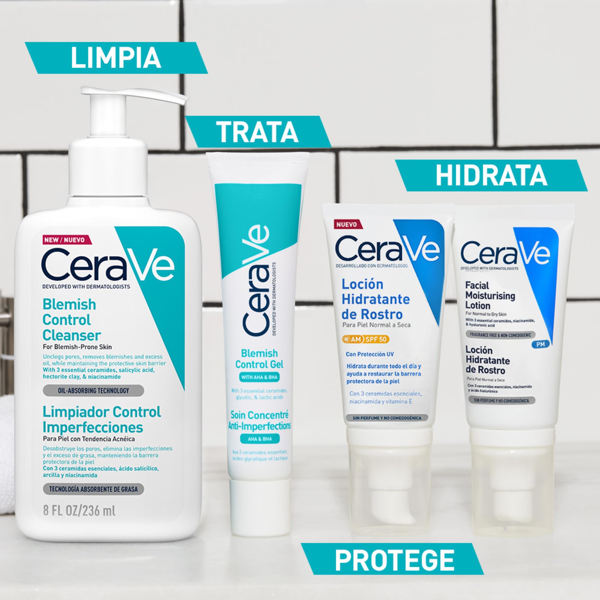 CeraVe Detergente Controllo Imperfezioni, Per Pelle Grassa con Tendenza Acneica, Azione Purificante, Imperfezioni Ridotte, Con Acido Salicilico e Argilla Purificante, 473 ml