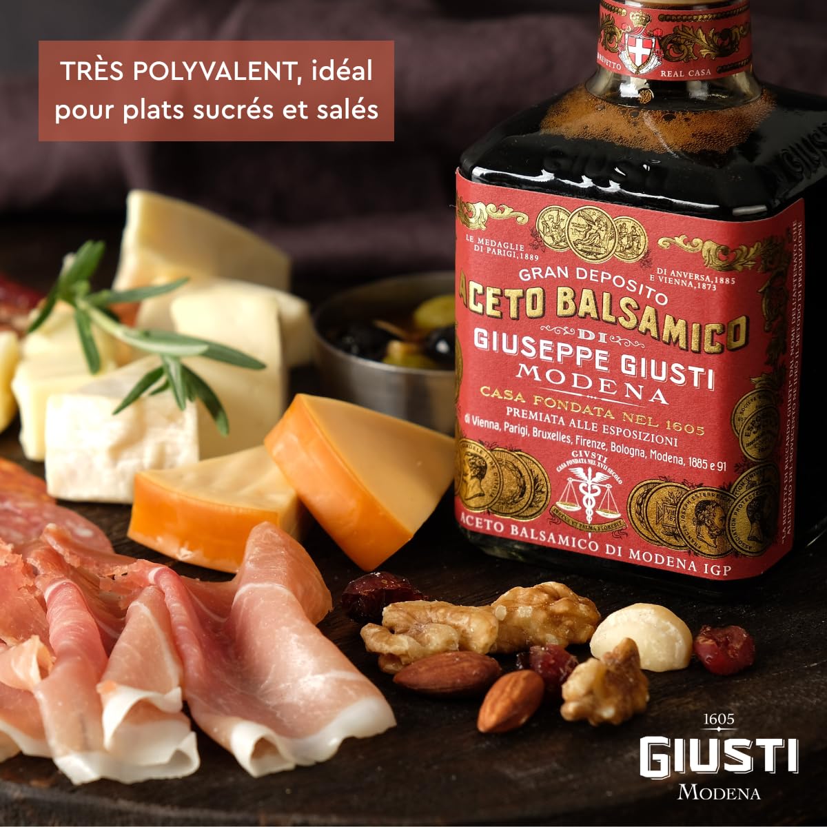 Giusti - Vinaigre Balsamique de Modène IGP 3 Médailles d'or - 250ml Cubica