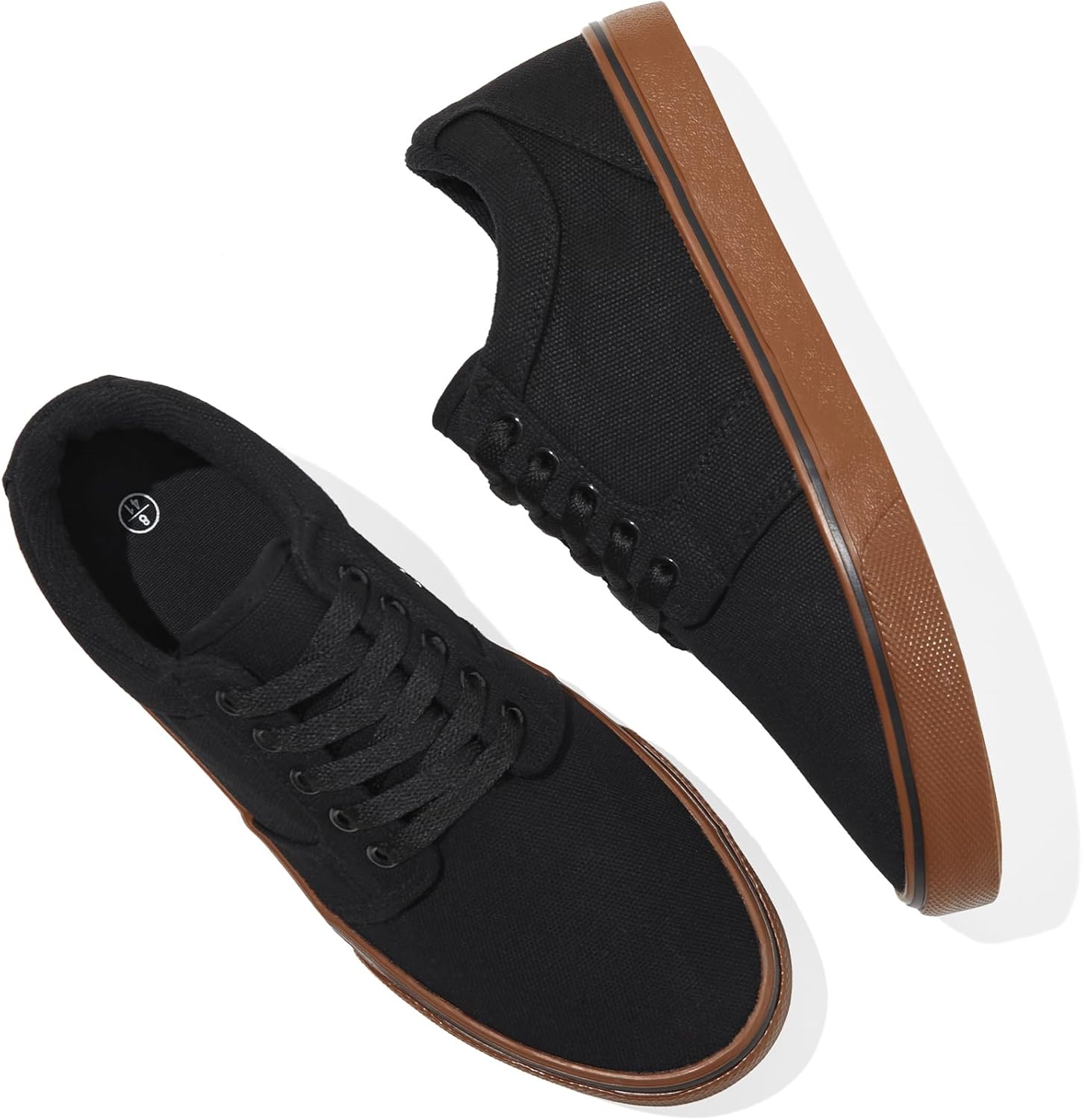 BENPAO Mens White Casual Shoes All Black Fashion Sneakers for Men Low Top Lace Up Canvas Shoes