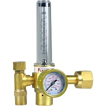 Flame Tech Flowmeter with Carbon Dioxide Regulator, for MIG and TIG Applications, Regulator and Flowmeter in One Unit, Lightweight, Dual Scale Gauge, Box Packaging, Tested in the USA