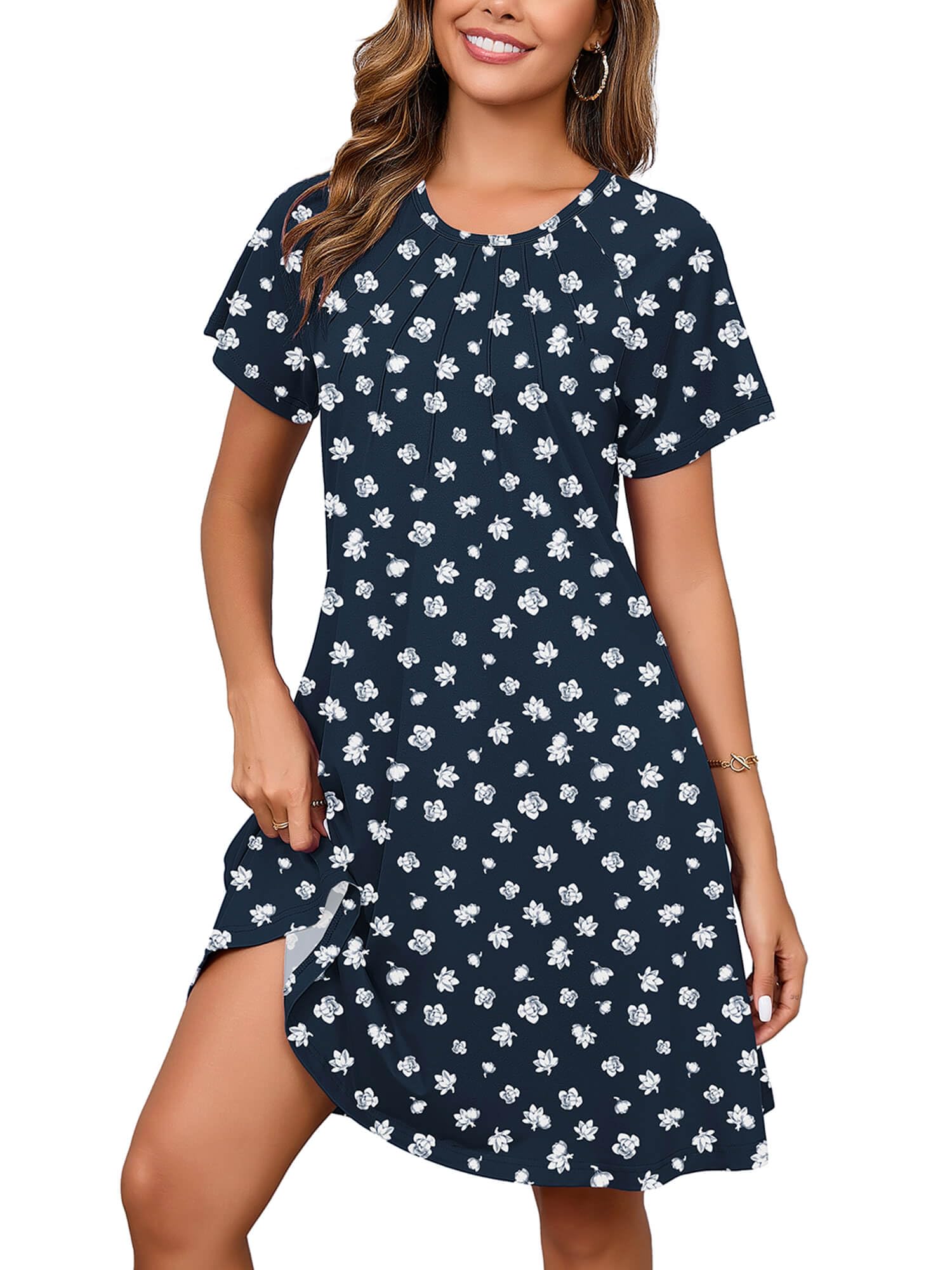 Heymoments Short Sleeve Crewneck Summer Dresses for Women